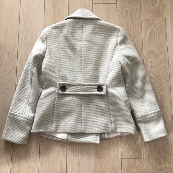 Banana Republic Double Breasted Wool Pea Coat in Light Gray & White Size XS - Picture 4 of 13